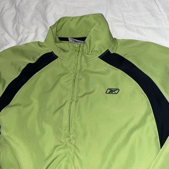 Cute Y2K Zip Up Lime Green Reebok Windbreaker - Picture 2 of 6